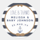 Recherche de ancres blanches autocollants Rayures bleues et blanches