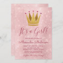 Recherche de princesse baby shower fille invitations Couronne
