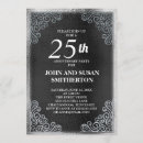 Recherche de 25 mariage anniversaire invitations Élégant