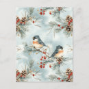 Recherche de oiseaux en hiver cartes postales Baies