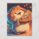 Recherche de pizza drôle cartes postales Chat