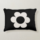 Recherche de noir blanc floral coussins Abstrait
