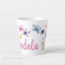 Recherche de papillons et fleur tasses Aquarelle