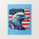 Recherche de aigle chauve américain puzzles Rouge blanc et bleu