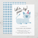 Recherche de patte animale invitations Bleu