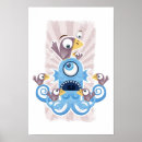 Recherche de poulpe posters Illustration