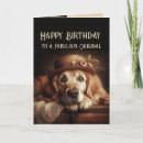 Recherche de chien habillé vœux cartes Amusant