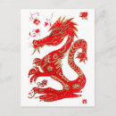 Recherche de dragon rouge chinois cartes postales Nouveau