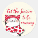 Recherche de humour chat autocollants Joyeux noël