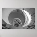 Recherche de escalier en spirale posters Noir et blanc