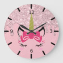 Recherche de licorne rose horloges Girly