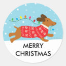 Recherche de noël teckel autocollants Hiver