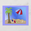 Recherche de scène de plage cartes postales Palmier