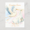 Recherche de cigogne de bébé cartes postales Aquarelle