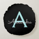 Recherche de turquoise et noir coussins Monogramme