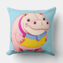 Recherche de hippopotame mignon coussins Illustration