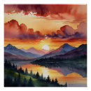 Recherche de aquarelle coucher soleil posters Pour tous