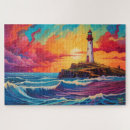 Recherche de de phare puzzles Coucher du soleil