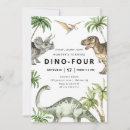 Recherche de quatre invitations De dinosaure