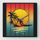 Recherche de vintage surf horloges Coucher de soleil