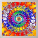 Recherche de fractale en spirale posters Coloré