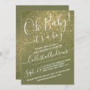 Recherche de olive green baby shower invitations Minimaliste simple