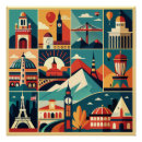 Recherche de collage voyage posters Rétro