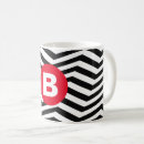 Recherche de zigzag noir et blanc tasses Monogramme