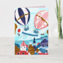 Recherche de montgolfière anniversaire cartes Girly