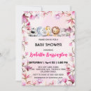 Recherche de pink safari baby shower invitations Aquarelle