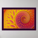 Recherche de fractale en spirale posters Orange