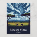 Recherche de safari au kenya cartes postales Vintage
