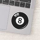 Recherche de boule huit autocollants Noir