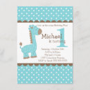 Recherche de girafe bleue invitations Garçon