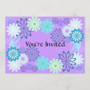 Recherche de invitation bleue lavande anniversaire invitations Floral