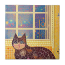 Recherche de chat abstrait carreaux Brun