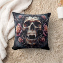 Recherche de gothique de crâne coussins Crâne et rose