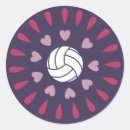 Recherche de joueur de volleyball autocollants Coeur