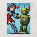 Recherche de robot mignon cartes postales Coloré