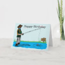 Recherche de pêcheur anniversaire cartes Bleu