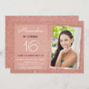 Recherche de blush 16ans anniversaire invitations Or rose