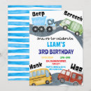 Recherche de transportration invitations À l'anniversaire du camion