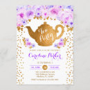 Recherche de purple tea party invitations Floral