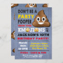 Recherche de anniversaire emoji cartes invitations poop
