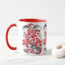 Recherche de feuille rouge tasses Décoratif