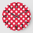 Recherche de pois rouge et blanc horloges Élégant