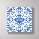 Recherche de toile blanche et bleue Floral