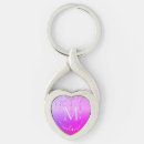 Recherche de coeur violet porteclés Parties scintillant