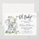 Recherche de elephant baby shower fille invitations Éléphant mignon
