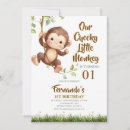 Recherche de notre petit singe invitations Pour enfants